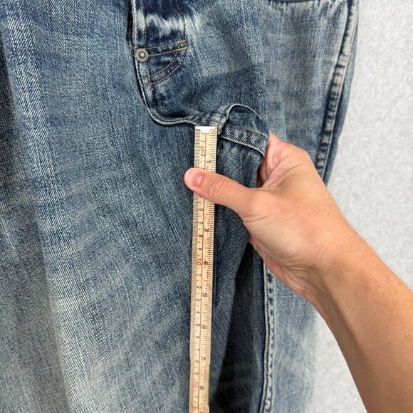 Carbon 2 Cobalt Mens Straight Leg Jeans Size 36 Light Wash Distressed Button Fly - Picture 14 of 15